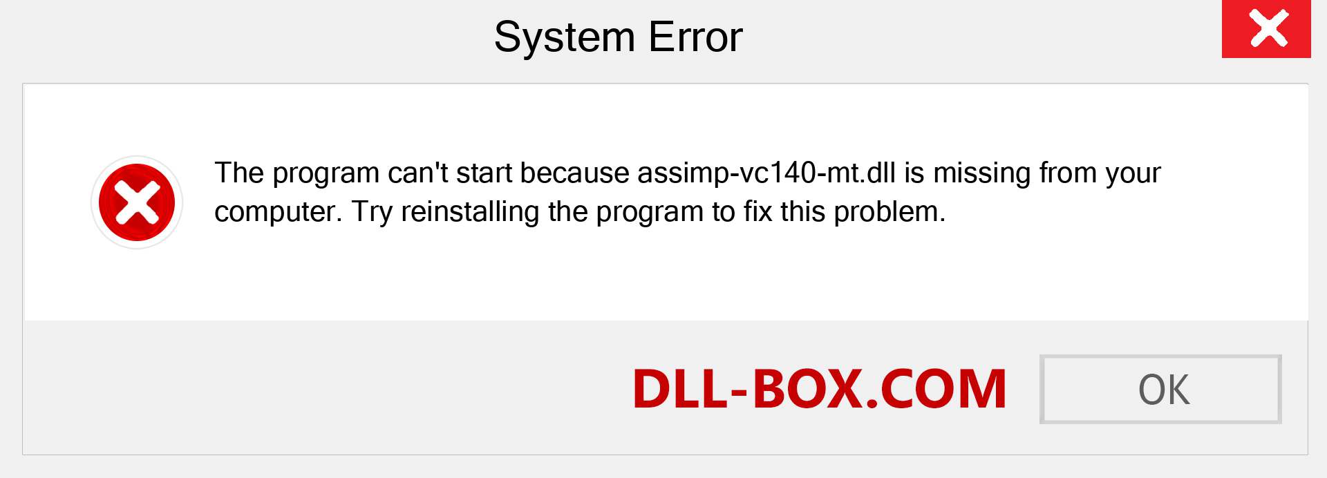  assimp-vc140-mt.dll file is missing?. Download for Windows 7, 8, 10 - Fix  assimp-vc140-mt dll Missing Error on Windows, photos, images